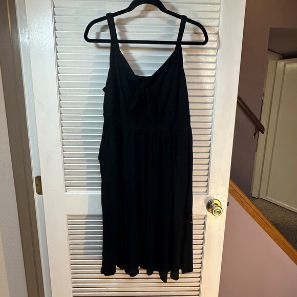 torrid Dresses & Skirts - Torrid Super Soft Tie-Front Skater Dress – Black – Size 1